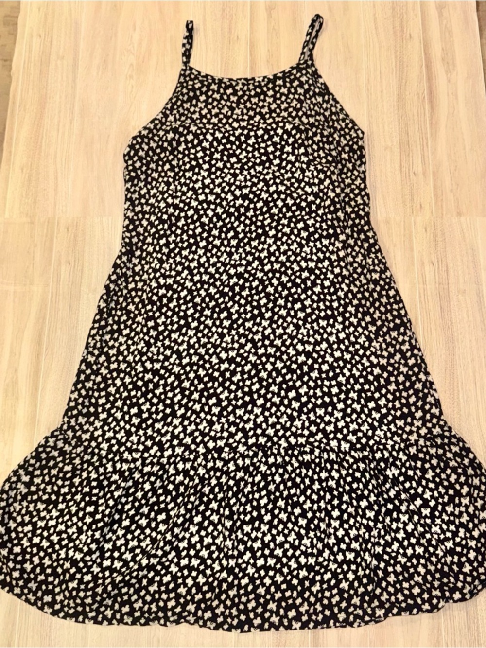 Girls’ Black and White Butterfly Print Camisole - size 14-